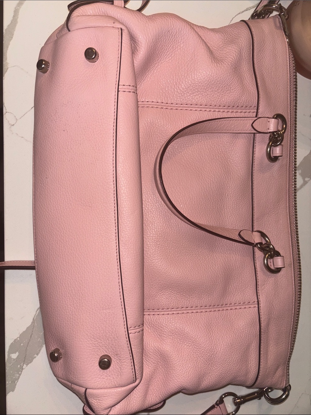 Coach Blush Pink Leather Satchel - Picture 2 of 7